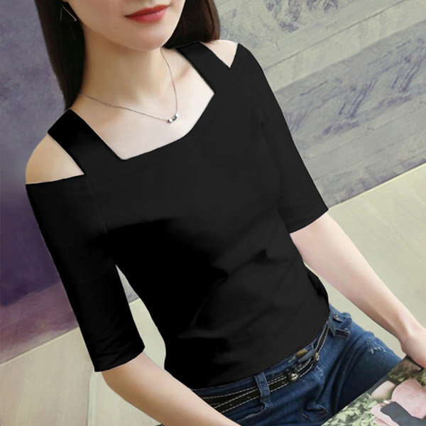 Ženska ležerna bluza s golim ramenima i 3/4 rukavima