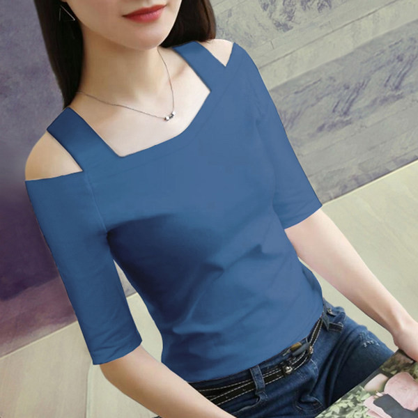 Ženska ležerna bluza s golim ramenima i 3/4 rukavima