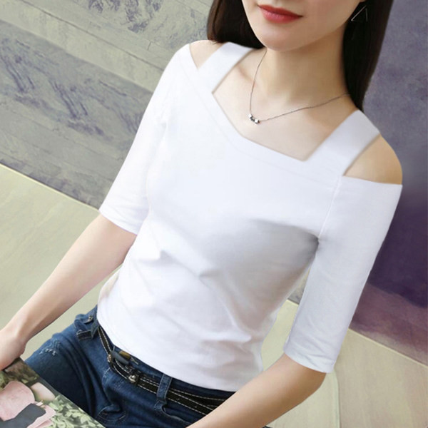 Ženska ležerna bluza s golim ramenima i 3/4 rukavima