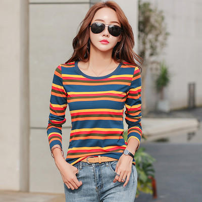 Novi model ženske bluze na pruge sa okruglim izrezom - dvije boje
