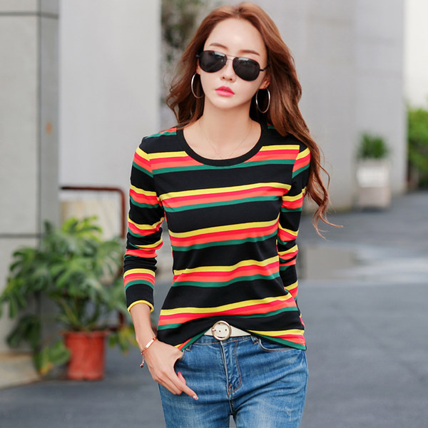 Novi model ženske bluze na pruge sa okruglim izrezom - dvije boje