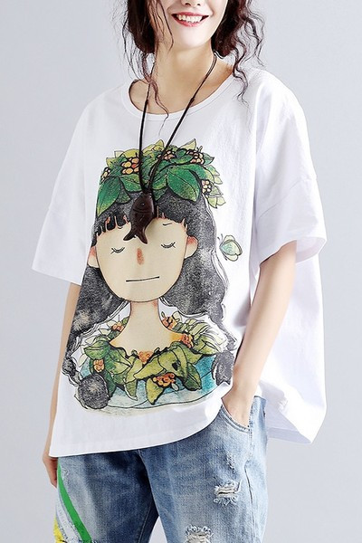 Ležerna ženska bluza s aplikacijom u boji - široki model