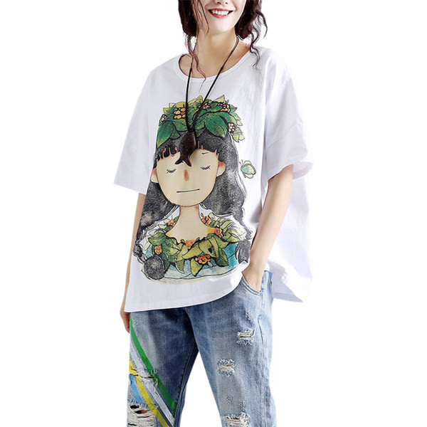 Ležerna ženska bluza s aplikacijom u boji - široki model