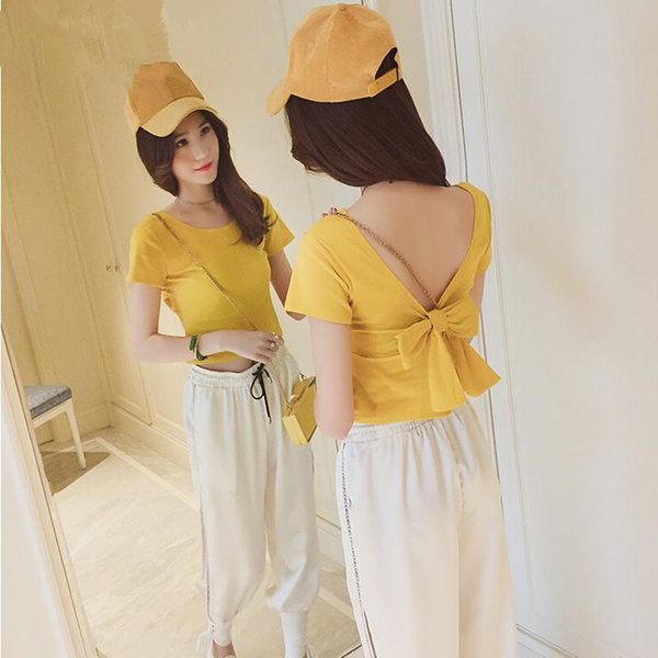 Ženska kratka bluza sa trakom na leđima