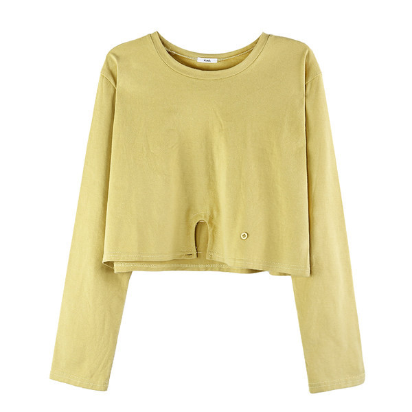 Ženska široka majica s dugmadima i okruglim izrezom