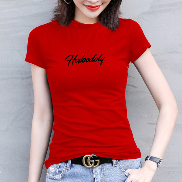 Ležerna ženska majica sa natpisom i kratkim rukavima u više boja