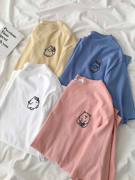 Ženska bluza s ukrasom medvjedića i kratkim rukavima