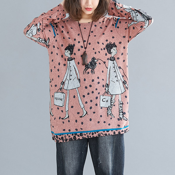 Elastična ženska bluza s dugim rukavima i okruglim izrezom