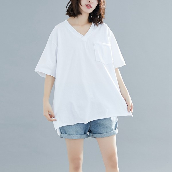 Široka ljetna bluza s V izrezom i 3/4 rukavima