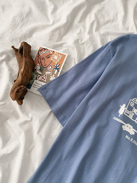 Proljetna ženska majica s O izrezom i kratkim rukavima