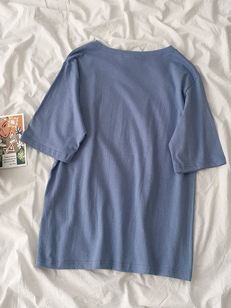 Proljetna ženska majica s O izrezom i kratkim rukavima