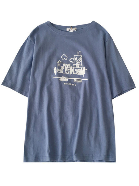 Proljetna ženska majica s O izrezom i kratkim rukavima