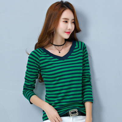 Γυναικείο ριγέ μπλουζάκι νέο μοντέλο με οβάλ ή λαιμόκοψη