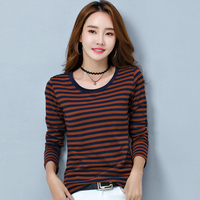 Γυναικείο ριγέ μπλουζάκι νέο μοντέλο με οβάλ ή λαιμόκοψη