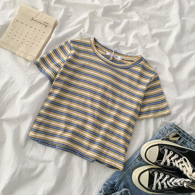 Prugasta ženska majica kratkih rukava