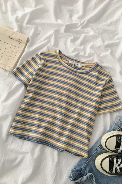 Prugasta ženska majica kratkih rukava