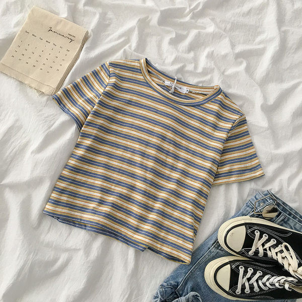 Prugasta ženska majica kratkih rukava