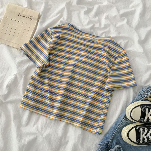Prugasta ženska majica kratkih rukava
