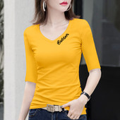 Ženska ležerna bluza s natpisom i špic izrezom - različite boje