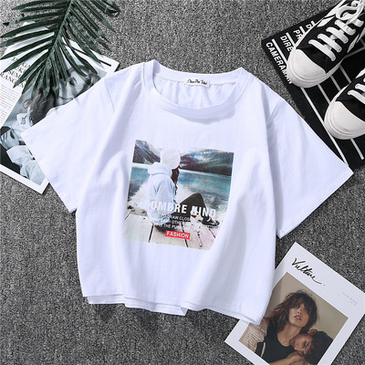 Casual μπλουζάκι με απλικέ χρώμα