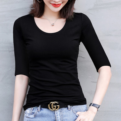 Γυναικεία casual μπλούζα με στρογγυλή λαιμόκοψη και 3/4 μανίκια