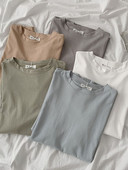 Γυναικείο μπλουζάκι ενός χρώματος με στρογγυλή λαιμόκοψη