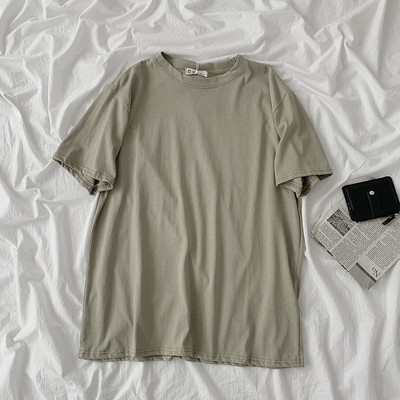 Γυναικείο μπλουζάκι ενός χρώματος με στρογγυλή λαιμόκοψη