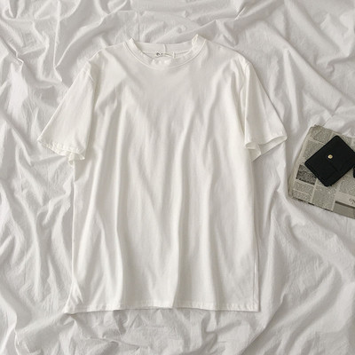 Γυναικείο μπλουζάκι ενός χρώματος με στρογγυλή λαιμόκοψη