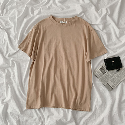 Γυναικείο μπλουζάκι ενός χρώματος με στρογγυλή λαιμόκοψη