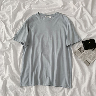 Γυναικείο μπλουζάκι ενός χρώματος με στρογγυλή λαιμόκοψη