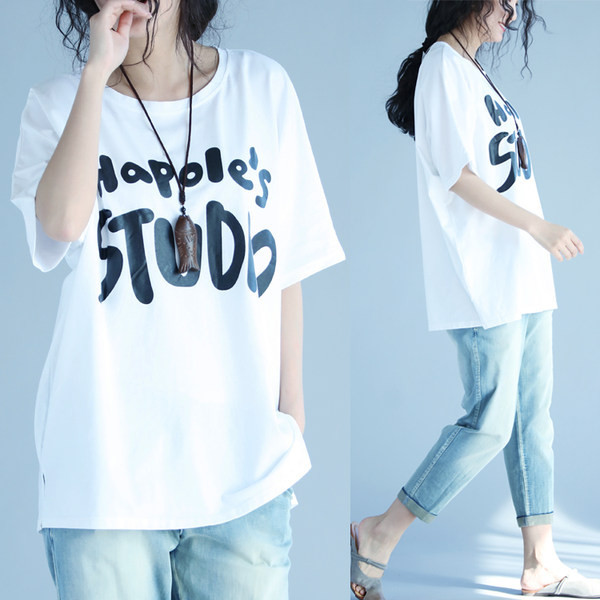 Γυναικείο μπλουζάκι με την επιγραφή φαρδιά μανίκια -3/4