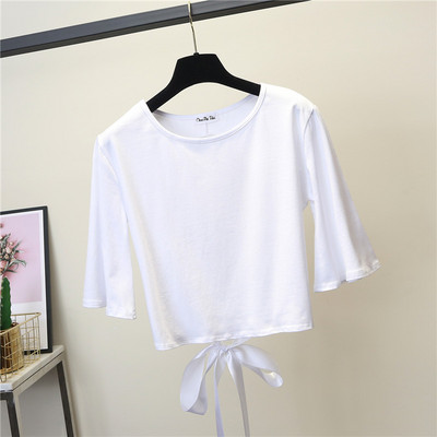 Μοντέρνα μπλούζα με γυμνή πλάτη και κορδόνια