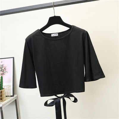 Μοντέρνα μπλούζα με γυμνή πλάτη και κορδόνια