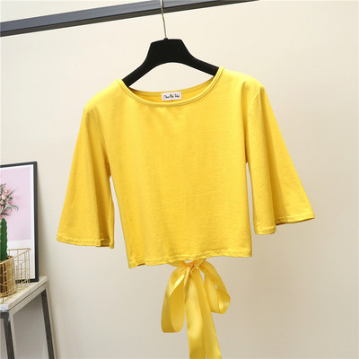 Μοντέρνα μπλούζα με γυμνή πλάτη και κορδόνια