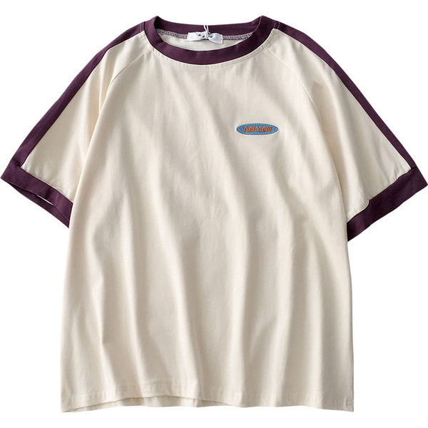 Sieviešu ikdienas blūze ar emblēmu un īsām piedurknēm