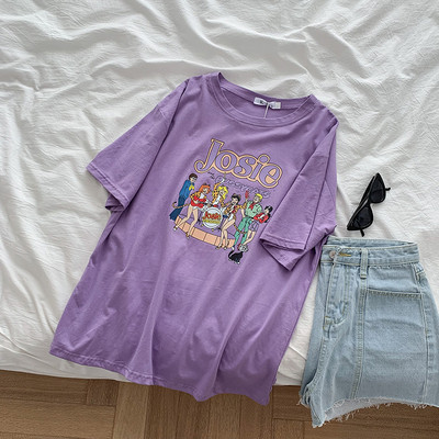 Γυναικείο μπλουζάκι με κοντά μανίκια και πολύχρωμο απλικέ