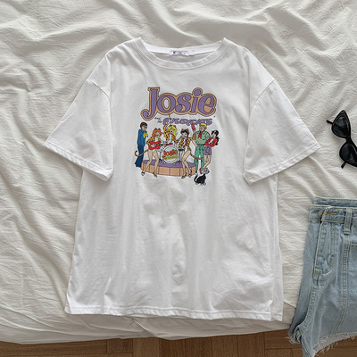 Γυναικείο μπλουζάκι με κοντά μανίκια και πολύχρωμο απλικέ