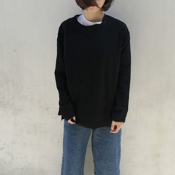 Ženska bluza s dugim rukavima i okruglim izrezom