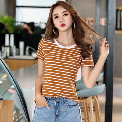 Casual γυναικεία ριγέ μπλούζα με οβάλ ντεκολτέ - διάφορα χρώματα