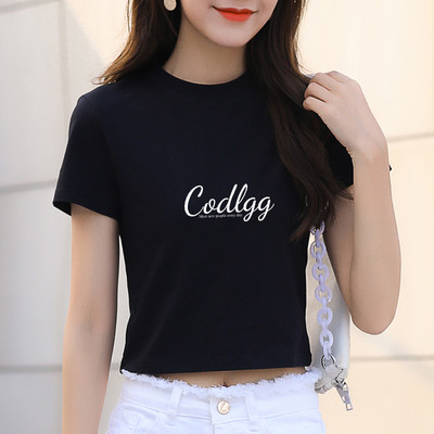 Ženska bluza u bijeloj i crnoj boji sa natpisom