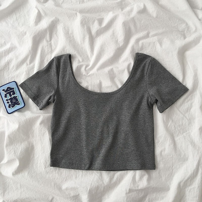 Κοντό μοντέλο γυναικείο μπλουζάκι και οβάλ ντεκολτέ