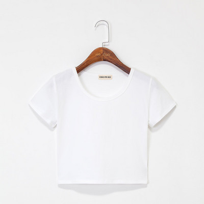 Κοντή μπλούζα με οβάλ λαιμόκοψη