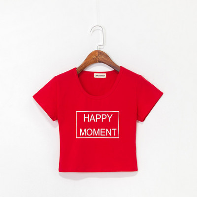 Κοντή μπλούζα με οβάλ λαιμόκοψη