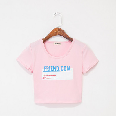 Κοντή μπλούζα με οβάλ λαιμόκοψη