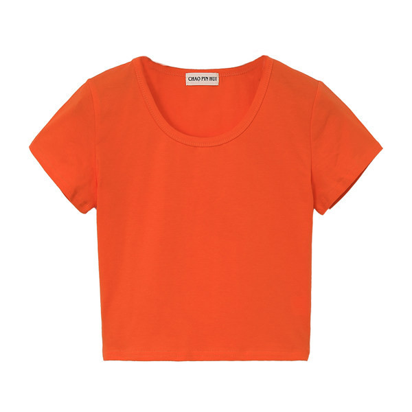 Κοντή μπλούζα με οβάλ λαιμόκοψη