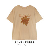 Široki model ženske majice kratkih rukava s printom