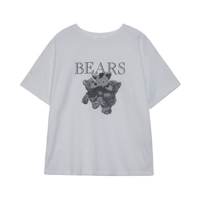 Široki model ženske majice kratkih rukava s printom