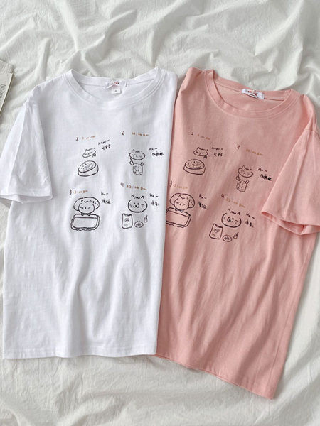 Ležerna ženska majica s aplikacijom i okruglim izrezom