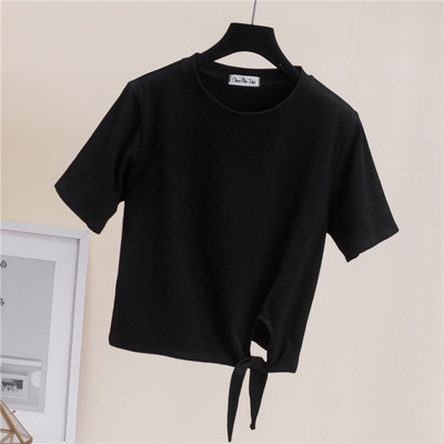 Φαρδύ μπλουζάκι με κορδόνια στη μέση