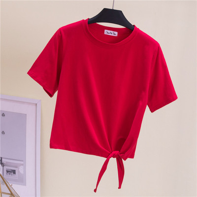 Φαρδύ μπλουζάκι με κορδόνια στη μέση